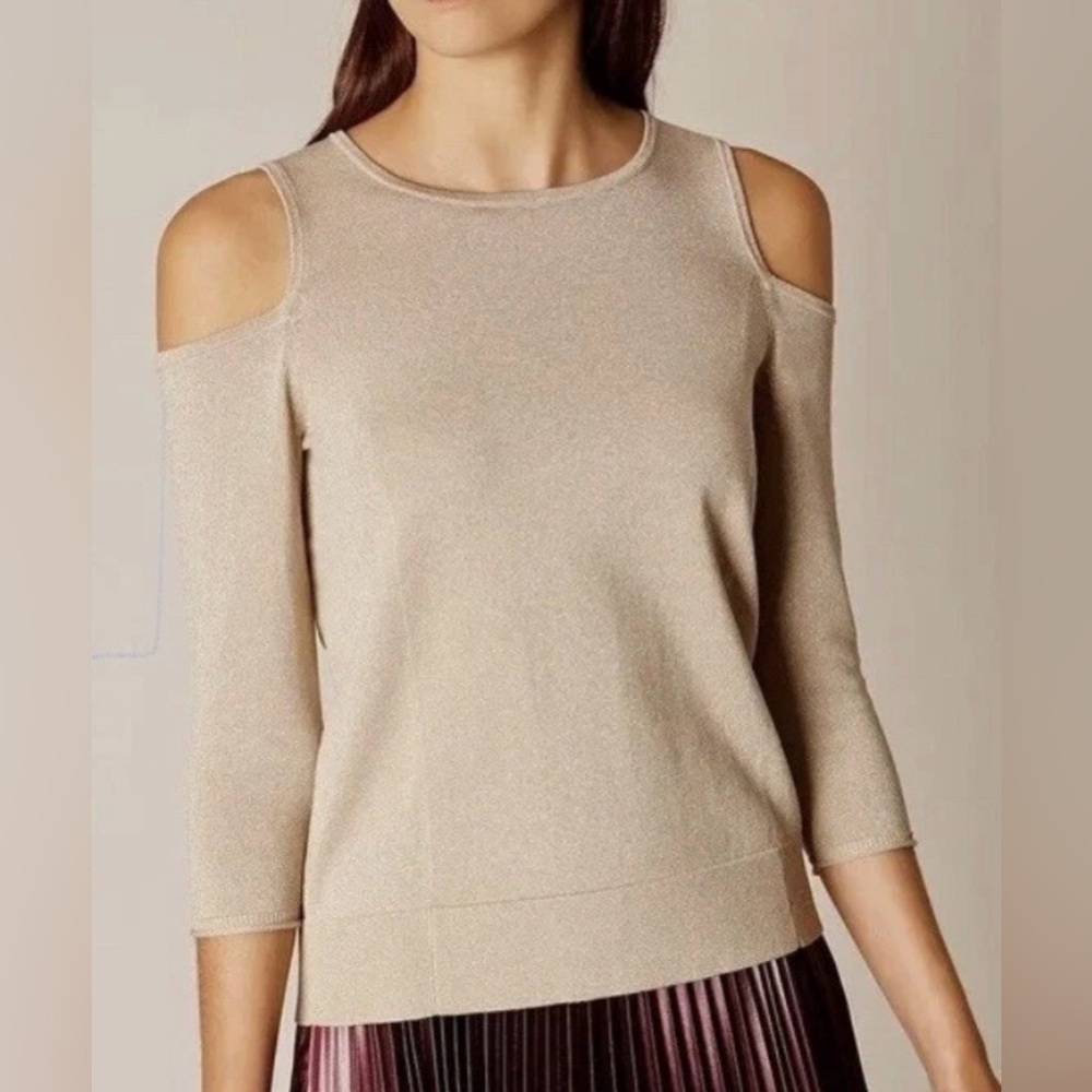 Karen Millen Off-Shoulder Beige Sweater M